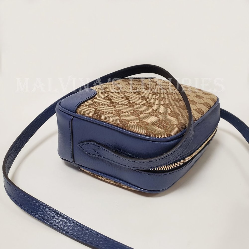 GUCCI BAG 449413 MINI BREE CROSSBODY CAMERA CASE GG GUCCISSIMA LOGO CANVAS - Picture 6 of 16
